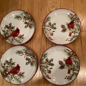 COPY - Festive Cardinal Dinner Plates Set of 4